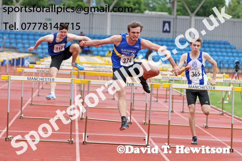 Mens under-20s 110 metres hurdles, Northern Senior and Under-20s Champs., SportsCity, Manchester. Photo: David T. Hewitson/Sports for All Pics